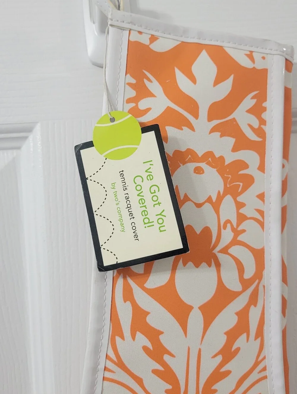 NWT Orange and White Tennis Raquet Cover